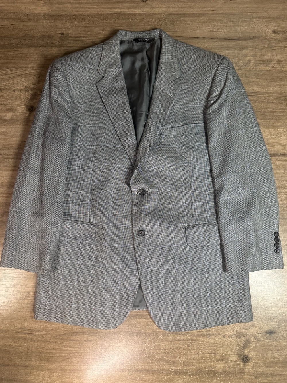 Jos A. Bank Men’s Silk Wool Window Pane Plaid Sport Coat Blazer 44R